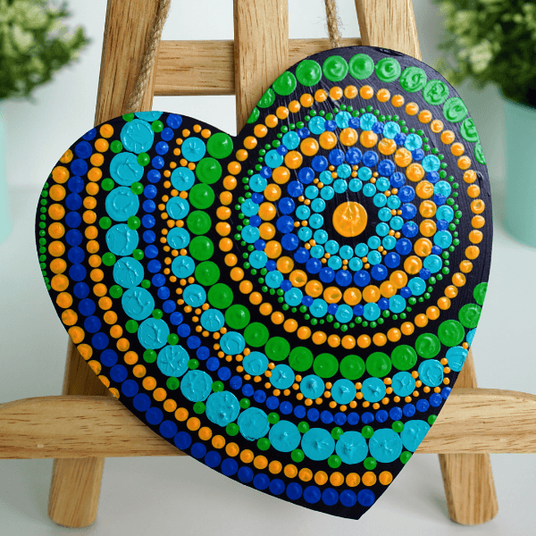 Ocean Heart Mandala Door Hanging - Colours & Smiles