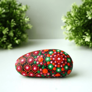 Flower Bed Handpainted Stone