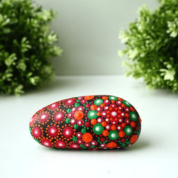 Flower Bed Handpainted Stone